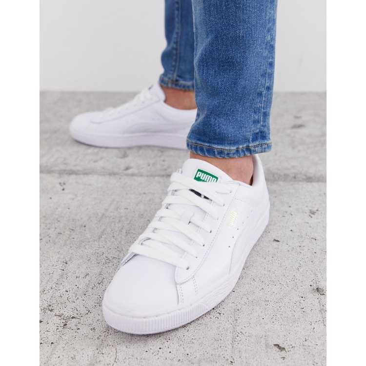 Puma basket classic store cuir blanche