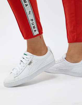 puma white sneakers basket