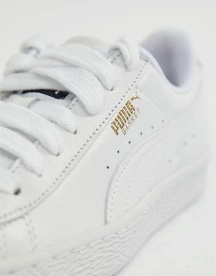 puma basket classic white trainers womens