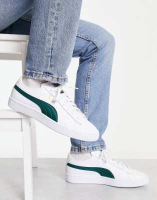 Green and deals white puma suedes