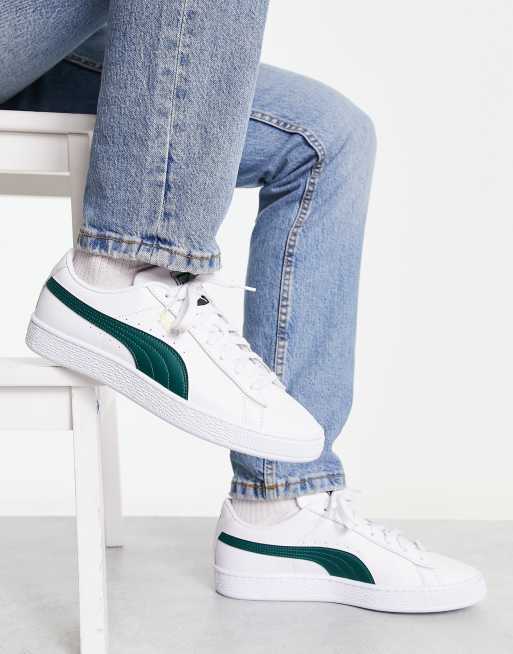 Puma white green on sale shoes