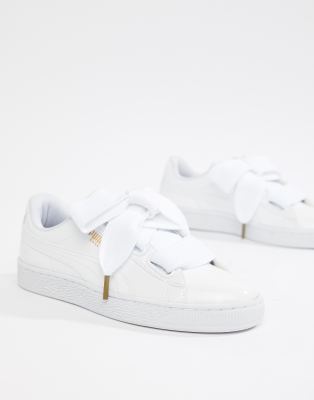 Puma Basket heart Lakleren sneakers in wit ASOS