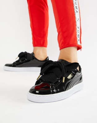 basket heart patent sneakers