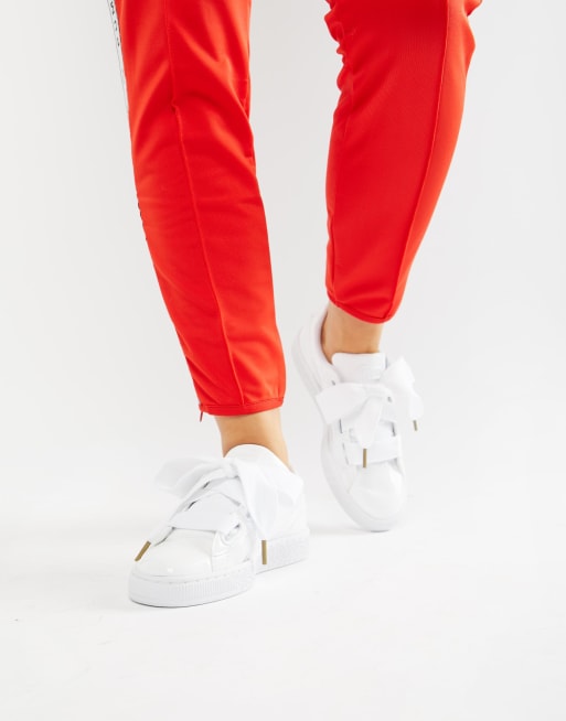 Puma basket heart sneakers in white | ASOS