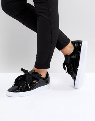 puma basket black shoes