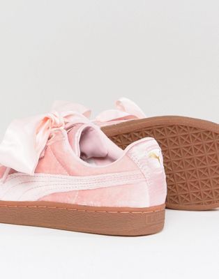 Puma Basket Heart Trainers In Pink 