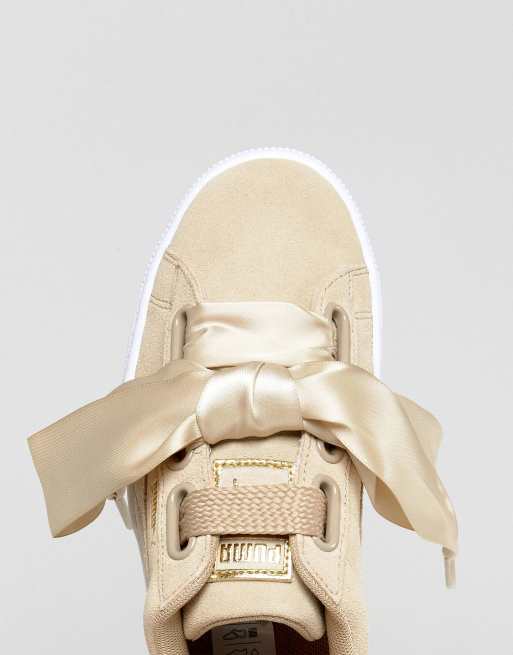 Puma basket heart clearance tan