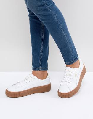 Puma basket platform core white online