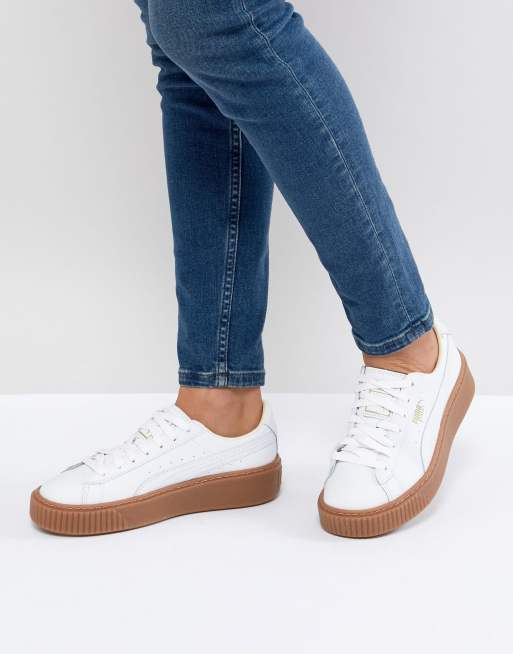 Puma basket platform shop bianche e nere