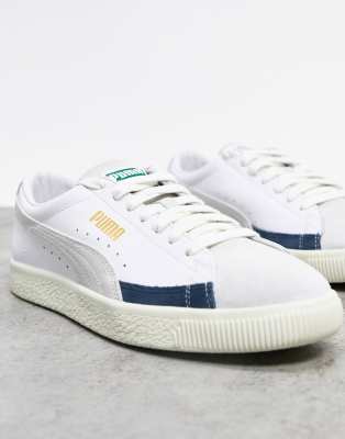 puma white basket trainers
