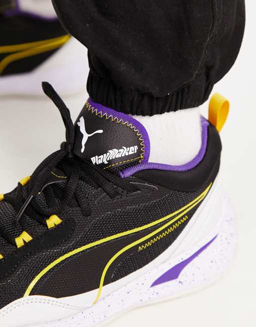 Puma Basketball Playmaker Spray Sorte og lilla sneakers