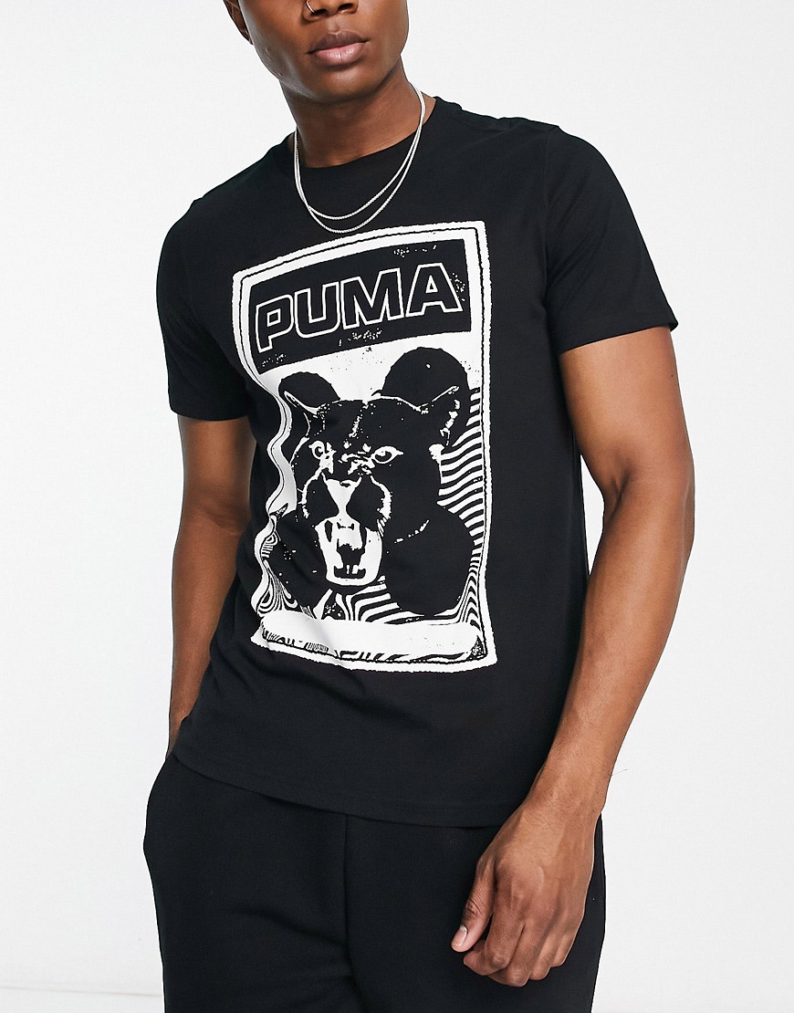 Puma Basketball Timeout print t-shirt in black