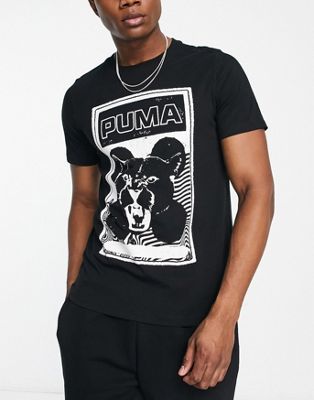 Puma Basketball Timeout print t-shirt in black - ASOS Price Checker