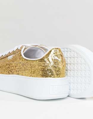 basket puma doré