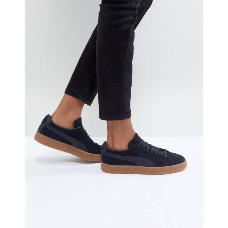 Puma noir on sale semelle marron