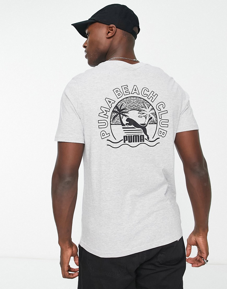 Puma Beach back print T-shirt in gray