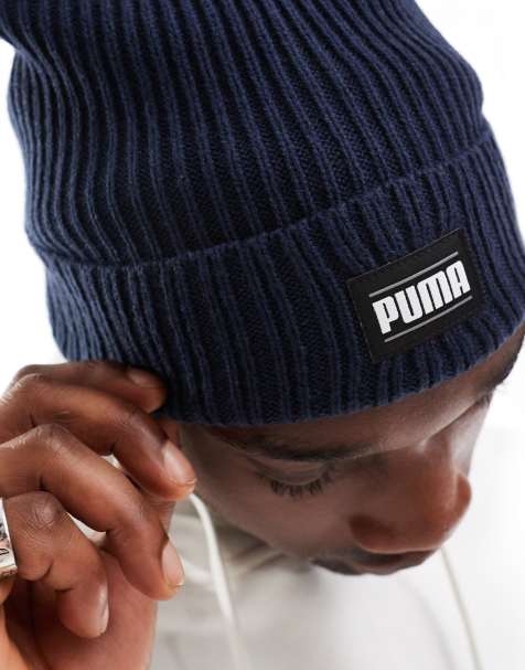 PUMA - Berretto classico blu navy a coste con risvolto - view 1