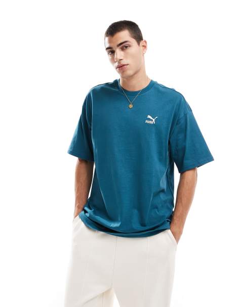 PUMA – Better Classics – Grön t-shirt i oversize - view 1