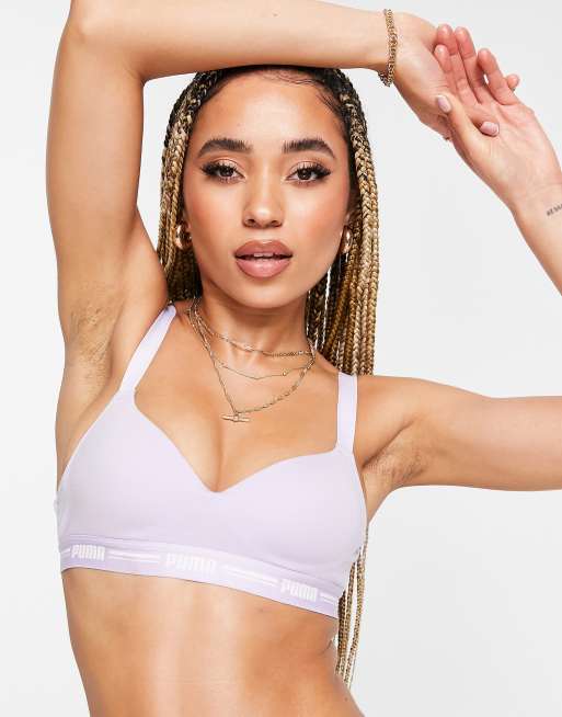 Puma - Bh met vulling en logoband in lila