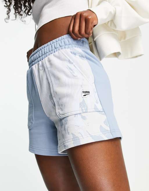 Puma – Blå, blockfärgade och marmormönstrade shorts, endast hos ASOS, 4 av 4