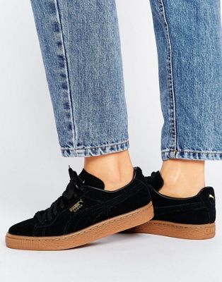 Puma Black Suede Classic Sneakers With 