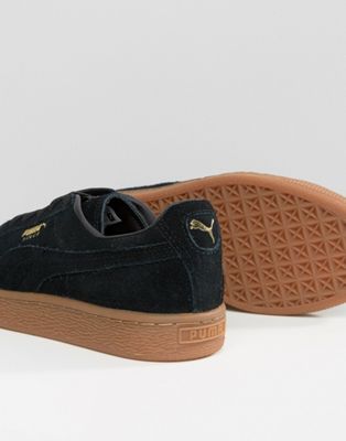 Puma Black Suede Classic Trainers With 