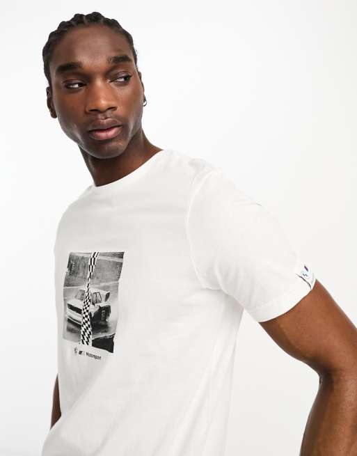 PUMA BMW Essential graphic T shirt in white ASOS