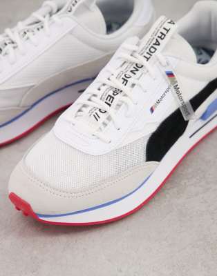 puma bmw future rider trainers in white