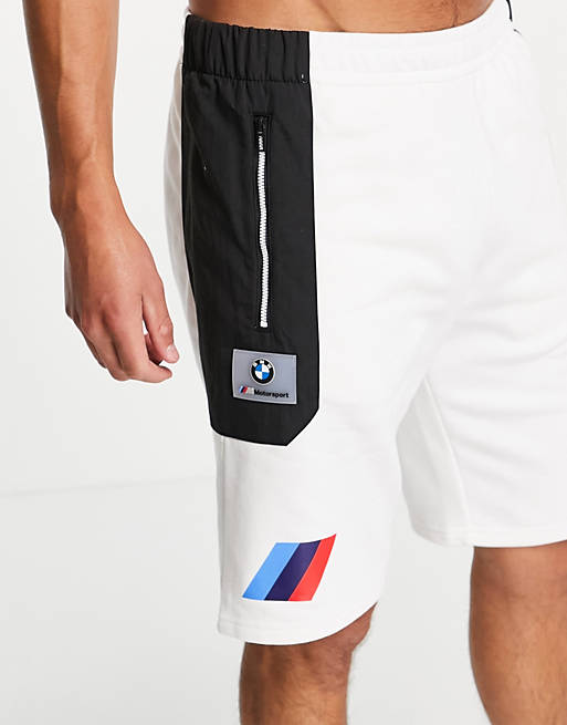 rim Portuguese Alienate Puma BMW shorts in white and black | ASOS