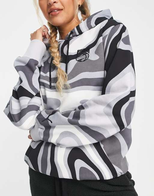 PUMA – Booster Ralph – Kapuzenpullover mit grau-buntem Print
