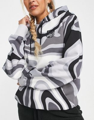 Puma booster ralph print hoodie in grey multi
