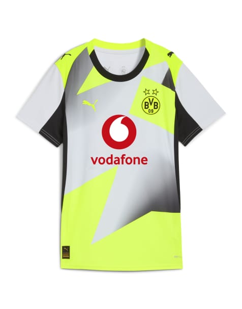 Puma Borussia dortmund 25/26 away jersey crew short sleeve top in silver mist-yellow alert - view 1