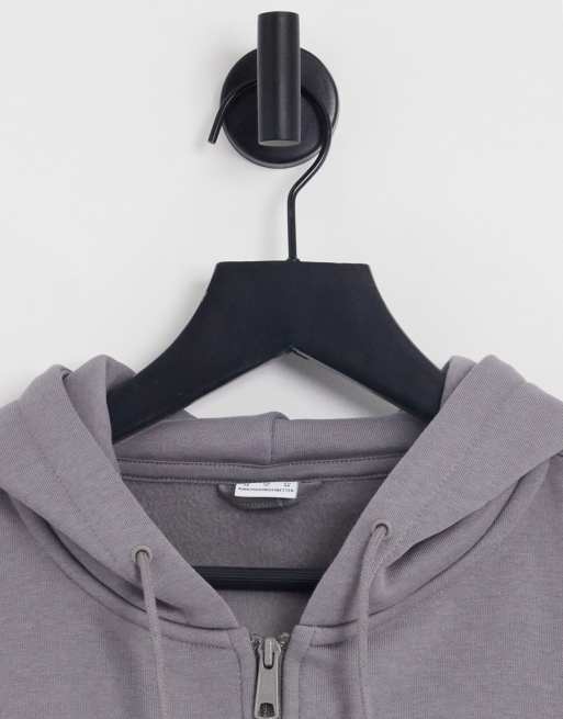 Puma boxy cropped zip through hoodie in storm grey - exclusive to ASOS, 3 of 4