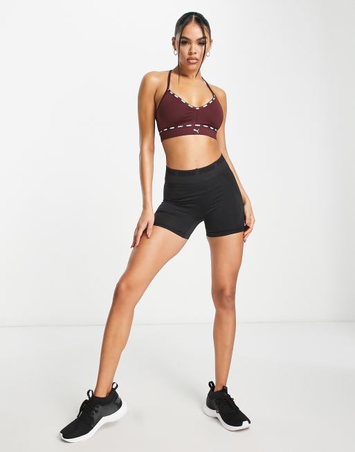 Puma - Summer Luxe - Brassière à bretelles en satin à imprimé sur  l'ensemble - Rose