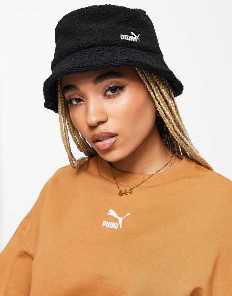 Puma - Bucket hat van sherpastof in zwart - view 1