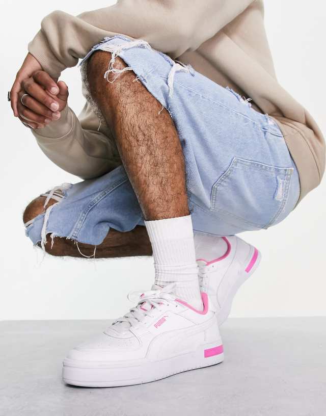 Puma CA Pro acid bright sneakers in white with pink detail - Exclusive at ASOS