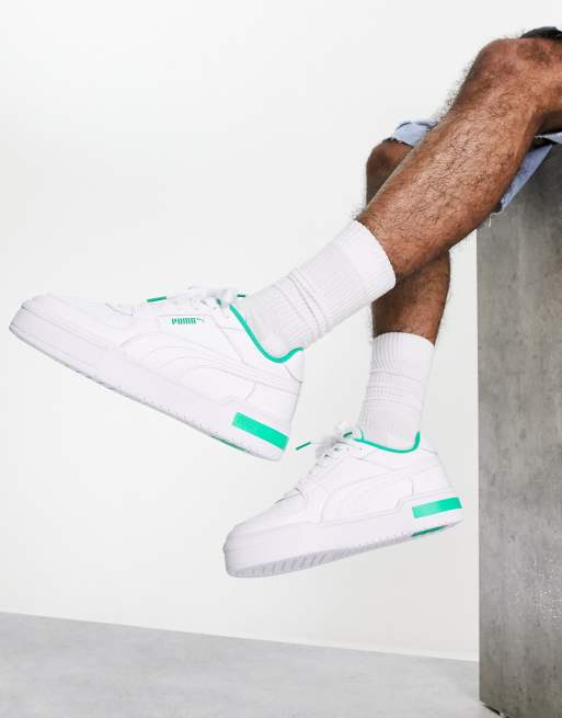 Puma CA Pro acid bright sneakers in white with turquoise detail Exclusive at ASOS