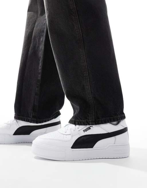 Puma suede platform in black/white best sale