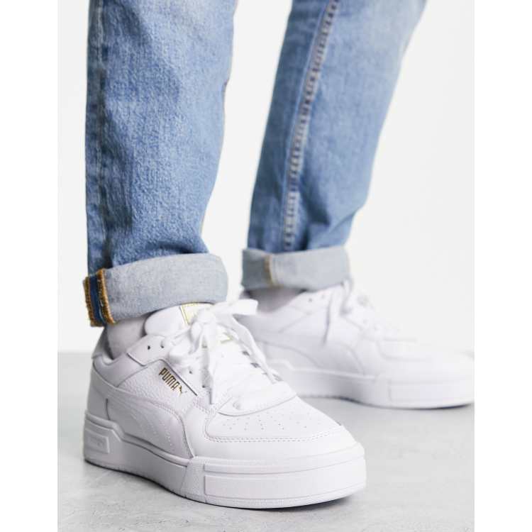 Mens white retro store trainers