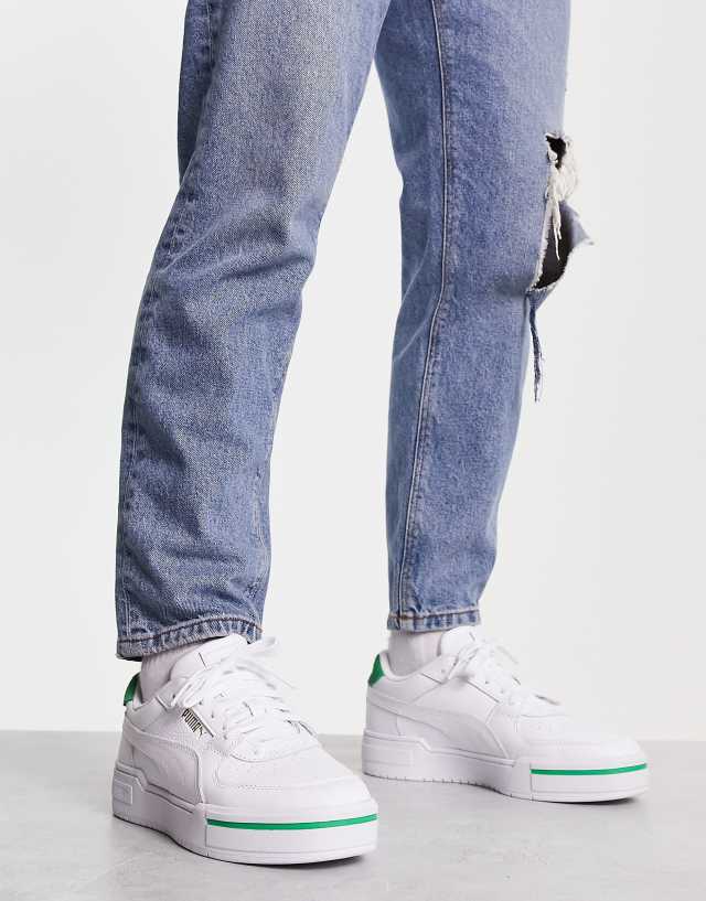 Puma CA Pro Heritage sneakers in off white with green detail
