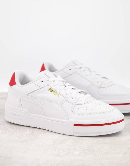 puma ca pro premium trainers in white and tan