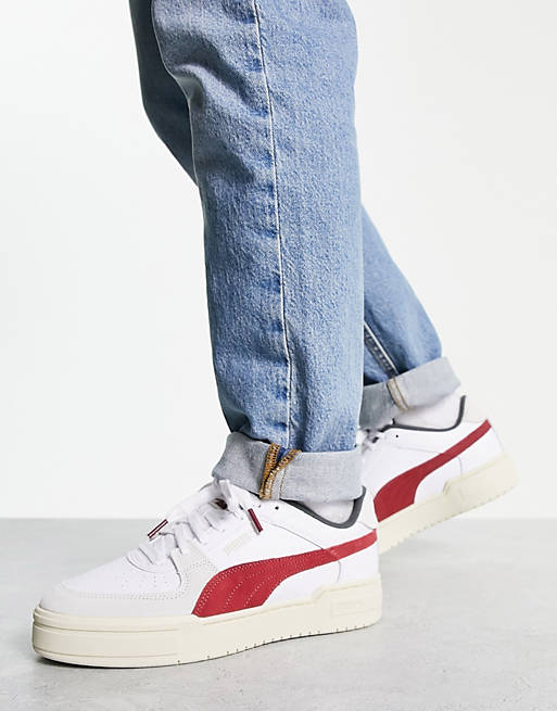 PUMA CA Pro Ivy League sneakers in off white with red detail | ASOS