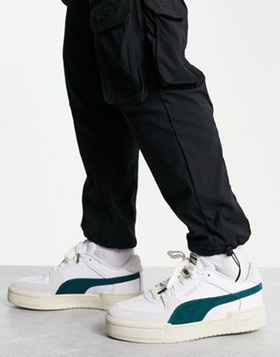 Puma CA Pro Ivy League trainers in off white with green detail