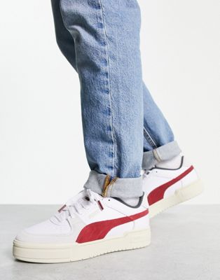 Puma CA Pro Ivy League trainers in off white with red detail-Multi