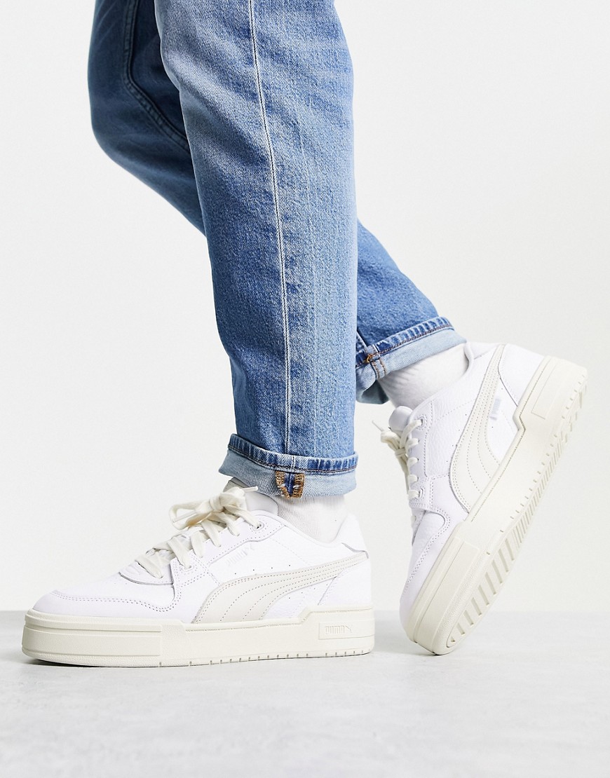 Puma CA Pro luxe trainers in white and stone
