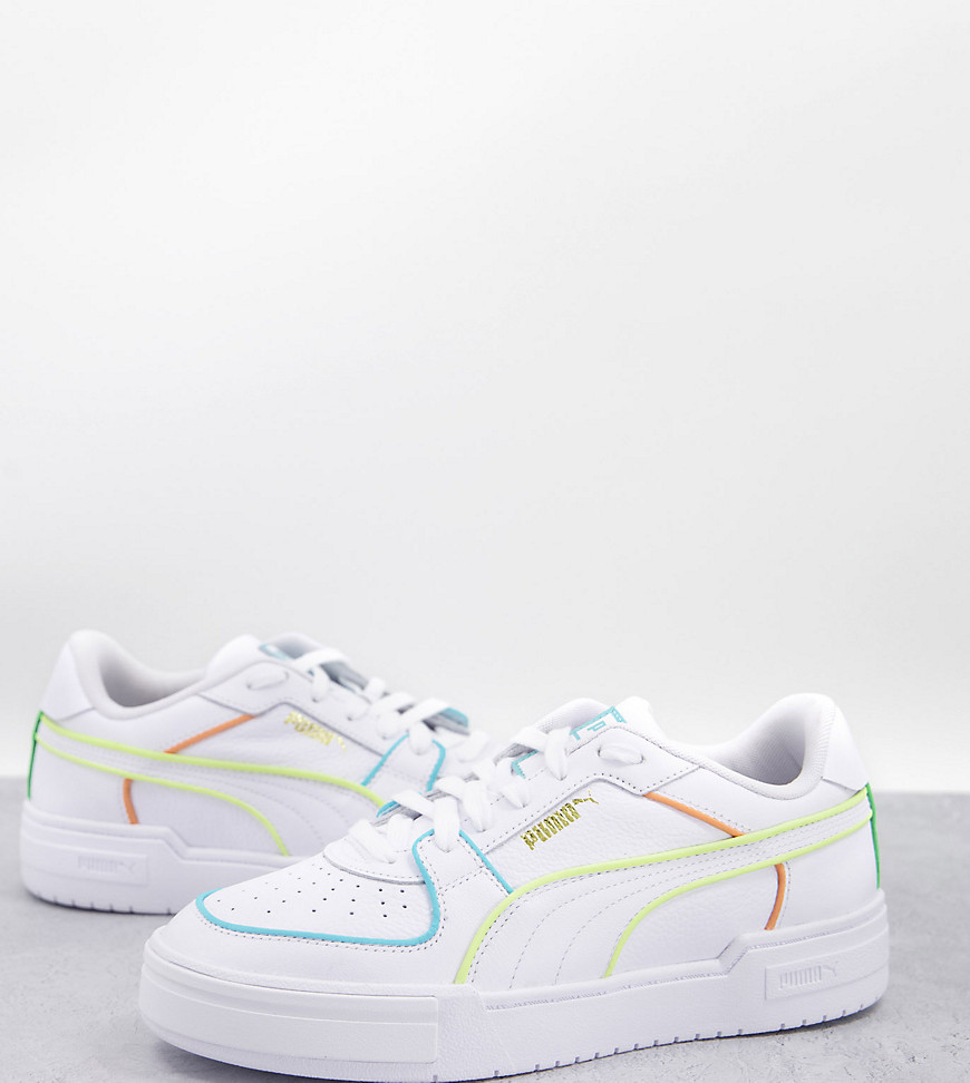 Puma CA Pro neon pipe sneakers in white and yellow - Exclusive to ASOS