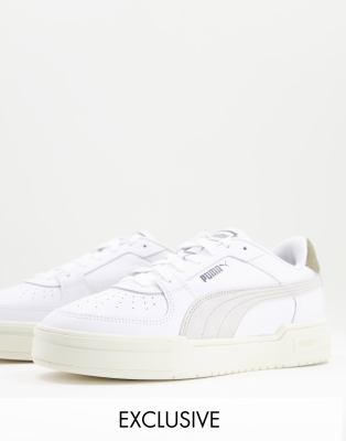 puma ca pro premium trainers in white and tan