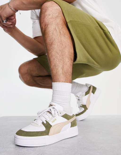 Reembolso Mal Edredón Puma CA Pro premium sneakers in white and sage green | ASOS