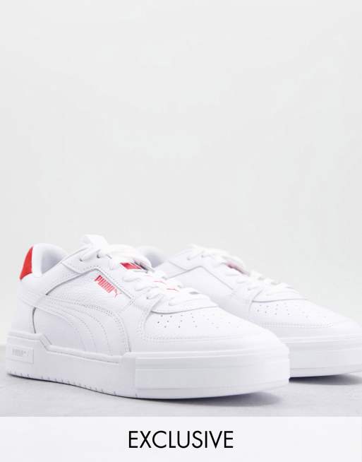 Puma - CA Pro - Sneakers bianche e rosse con logo multiplo - In esclusiva per ASOS