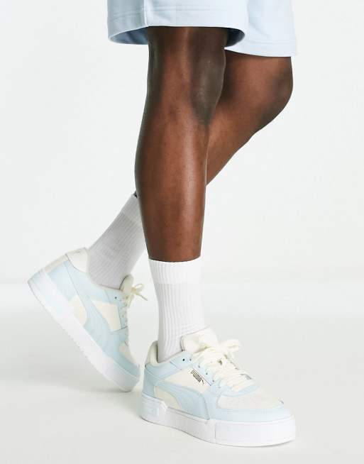 PUMA CA Pro sneakers in white and baby blue ASOS